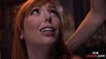 Bondage redhead anally fucked while tied up